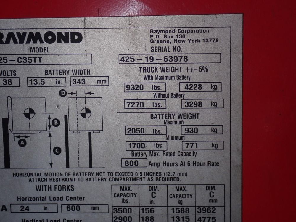 Raymond 3500 Lbs Electric Standup Forklift - 425-c35tt