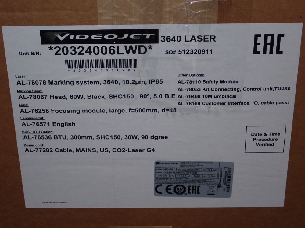 Videojet Laser Marking Machine - 3640-ip65