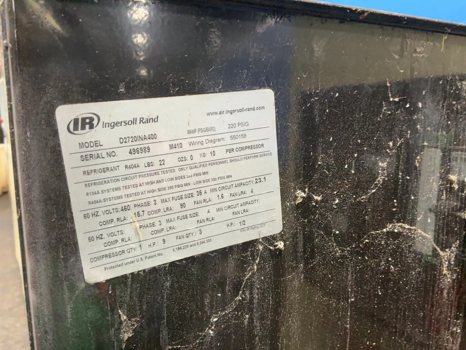 Ingersoll Rand 9 Hp Refrigerated Compressed Air Dryer - D2720ina400