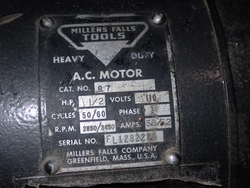 Millers Falls Tool 6" Pedestal Grinder - 87