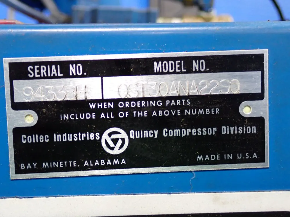 Quincy 105 Gal Air Compressor - Qst30ana22s0
