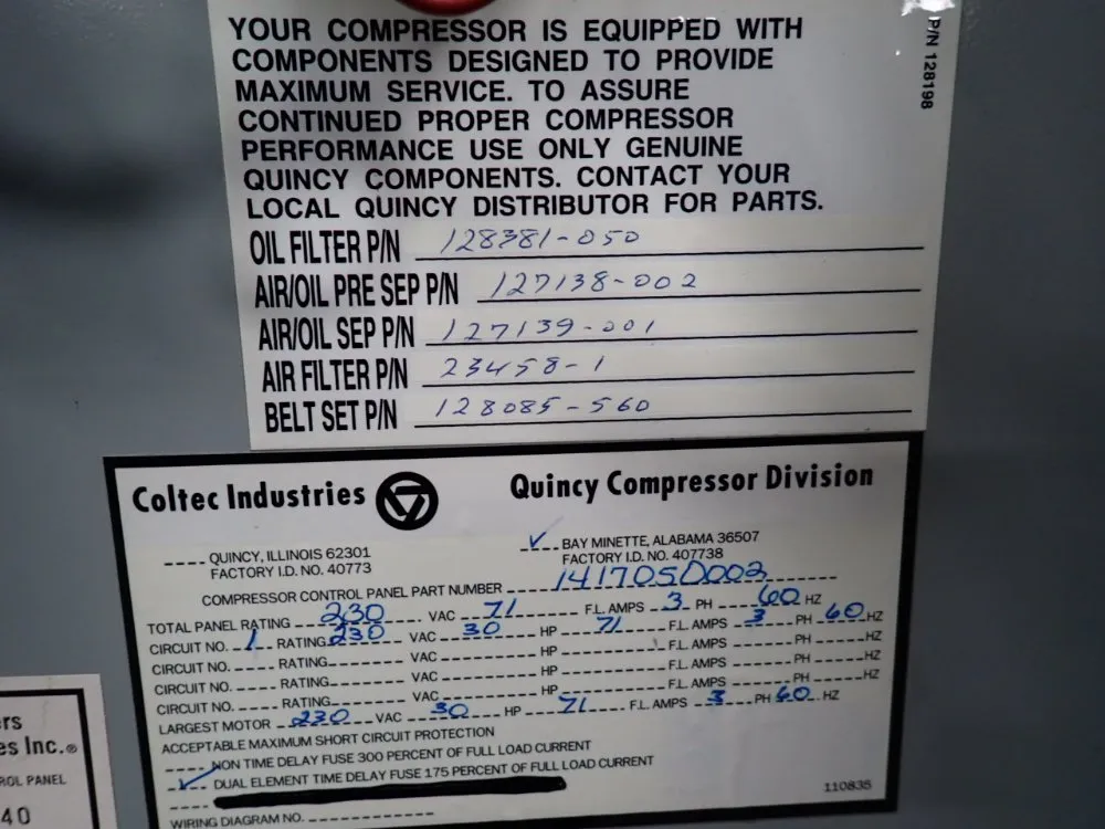 Quincy 105 Gal Air Compressor - Qst30ana22s0