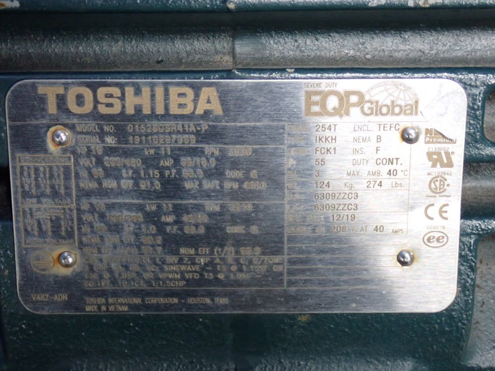 Toshiba 15 Hp Motor - 0152sdsr41a-p