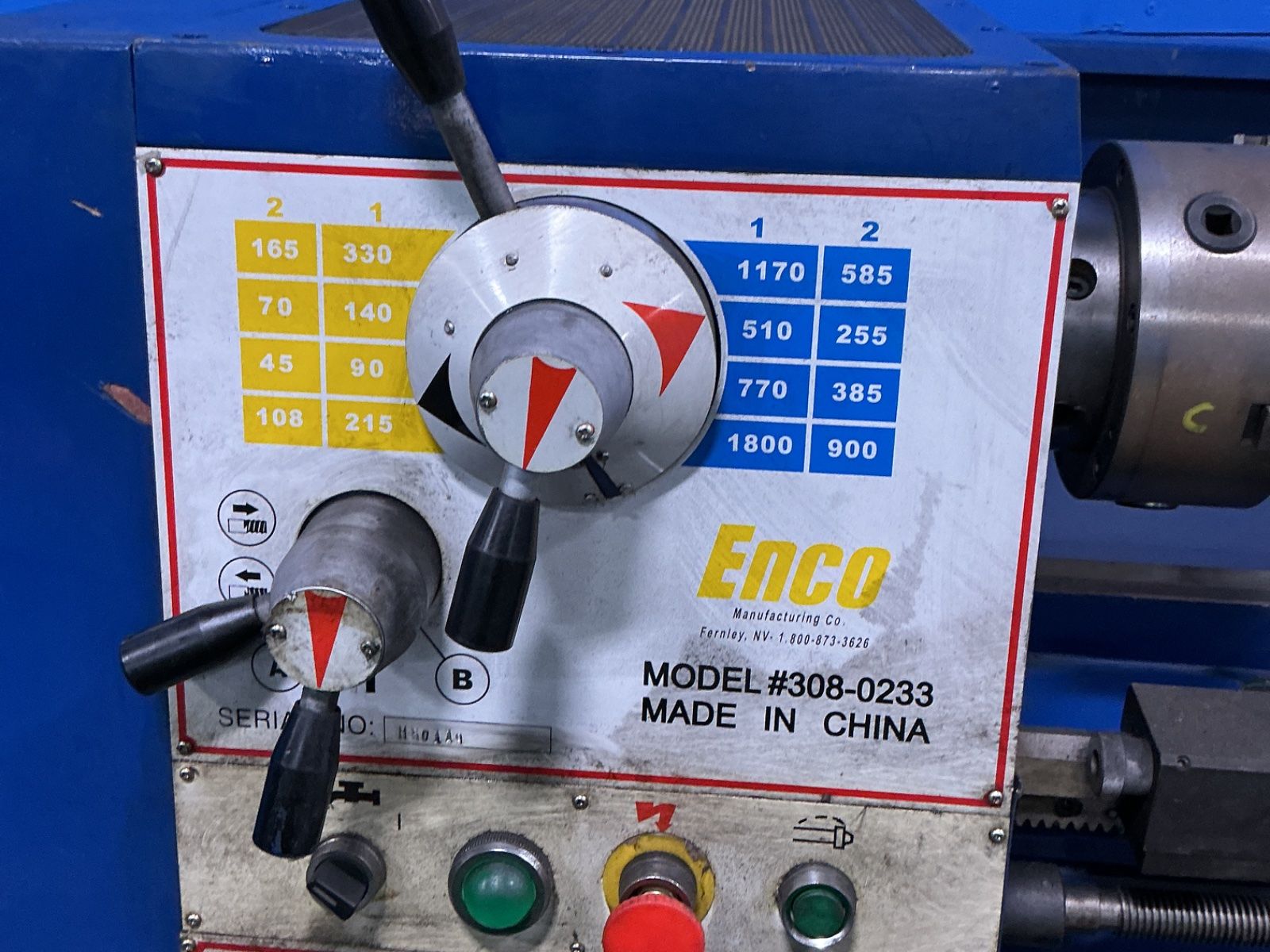Enco 12” X 40” Lathe - 308-0233
