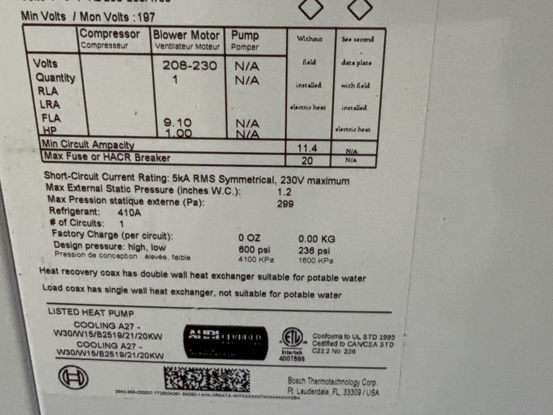 Bosch Water Source Heat Pump - Sm060-1ahx-xrsata-xhtx