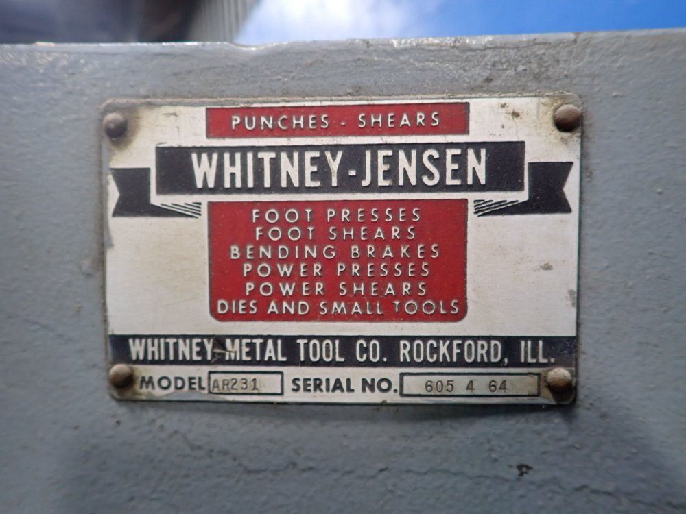 Whitney-jensen Punch Press - Ar231