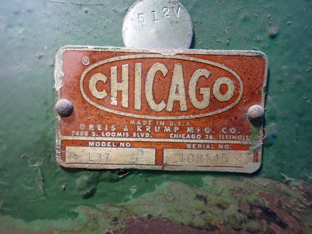 Chicago, Dries & Krump Mfg. Co. 96" Sheet Metal Brake - L37