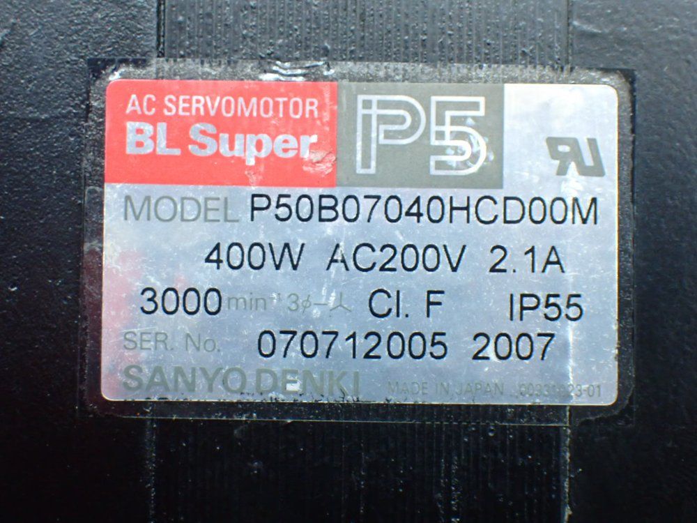 Sanyo Denki 3000rpm Bl Super Servo Motor - P50b07040hcd00m