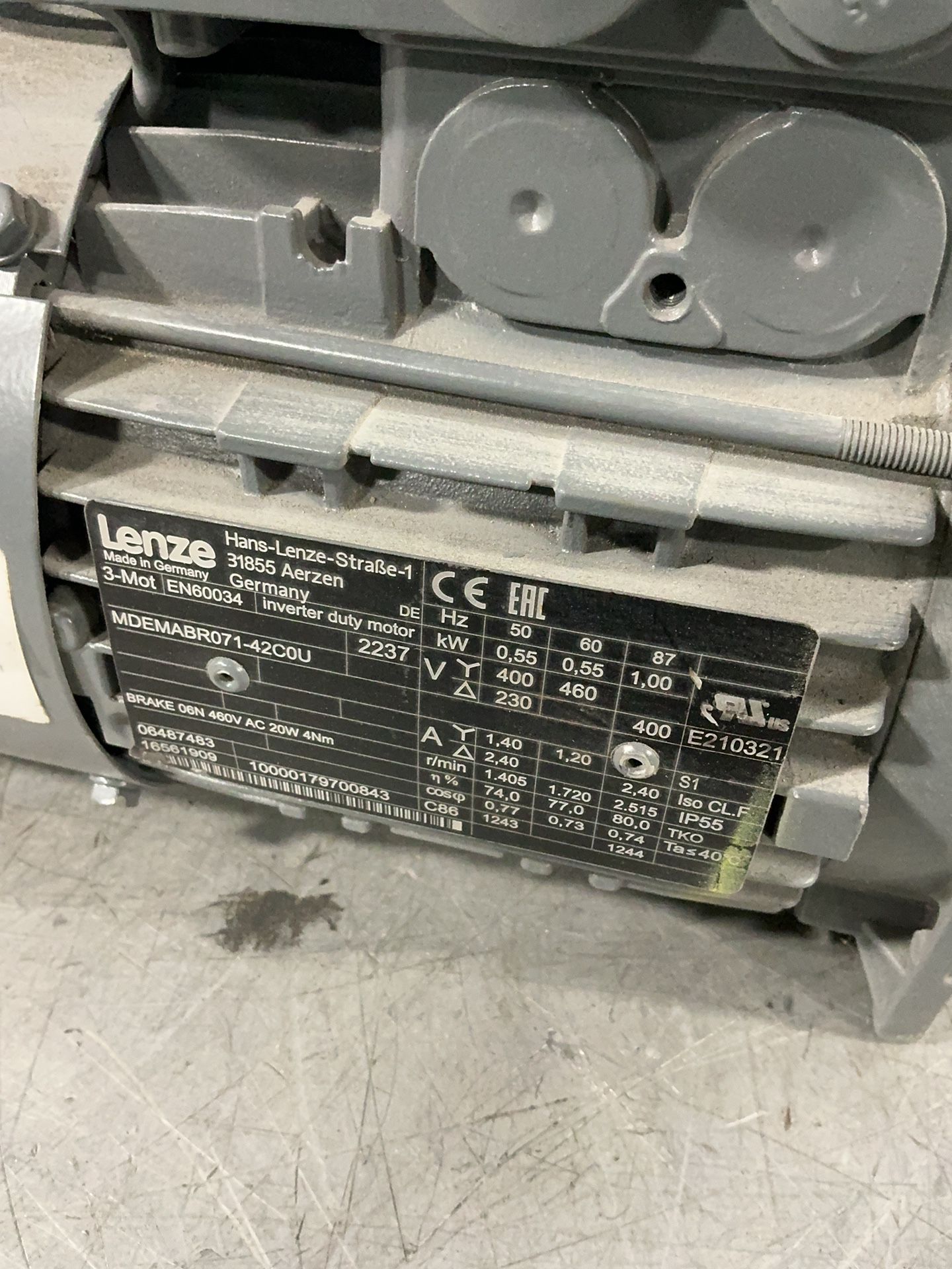 Lenze 0.55 Kw Motor