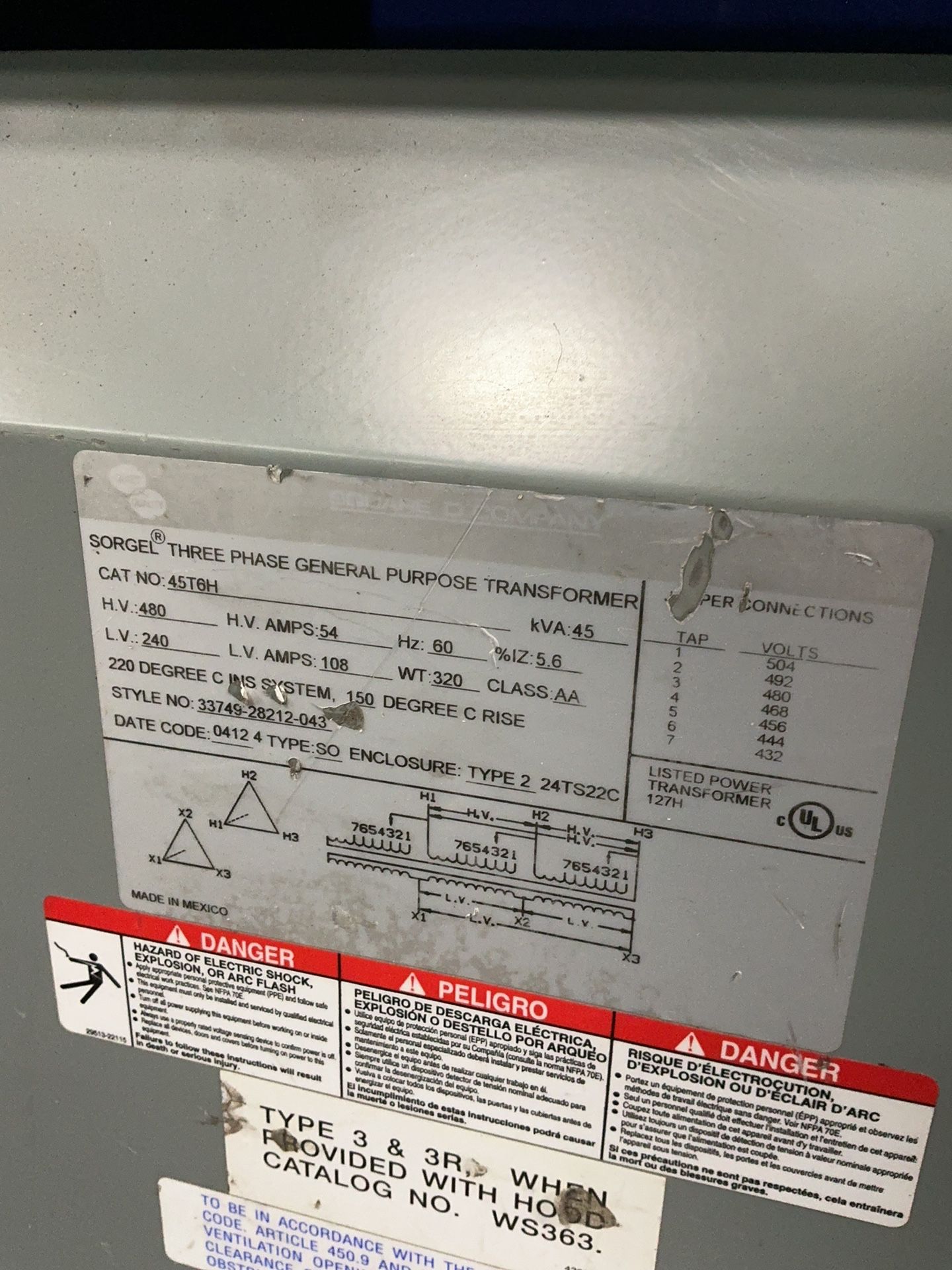 Square D 45 Kva Transformer - 45t6h
