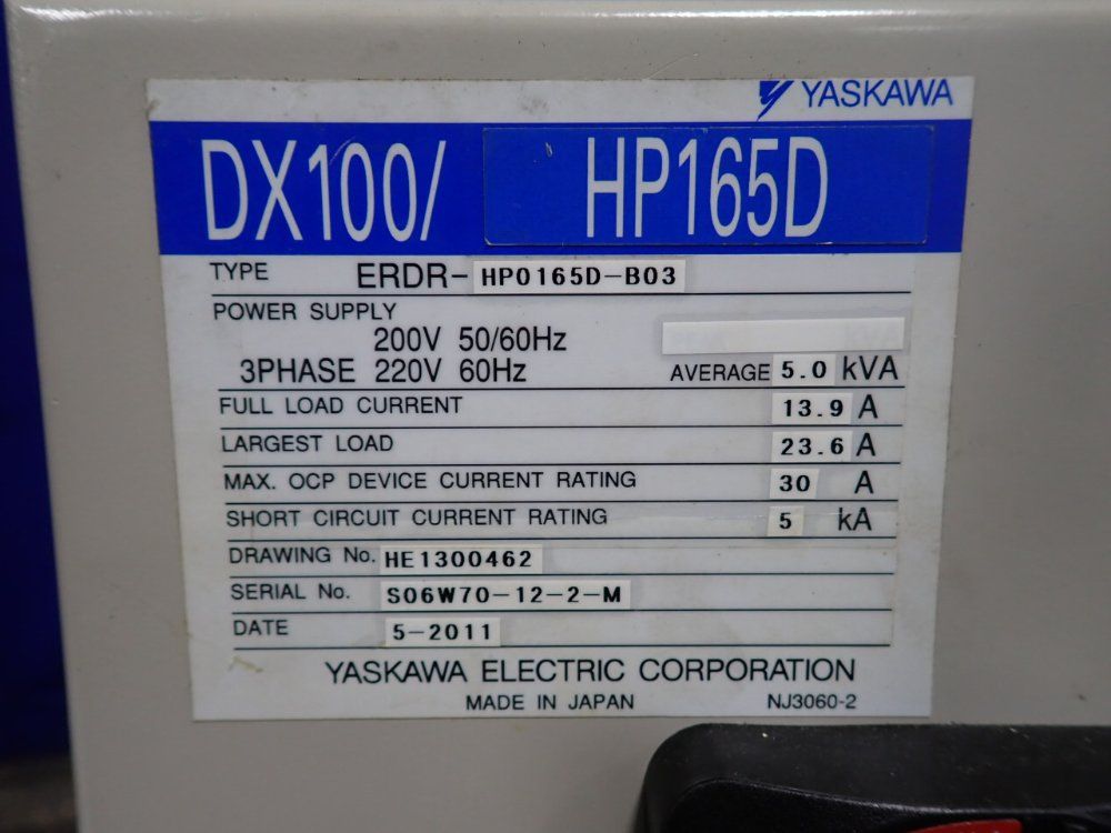 Yaksawa Motoman Robot - Hp165d