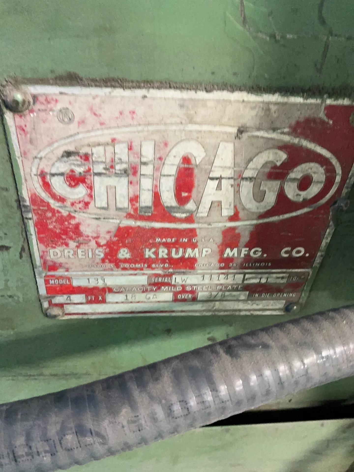 Chicago, Dreis, & Krump 11 Tons Press Brake - 131
