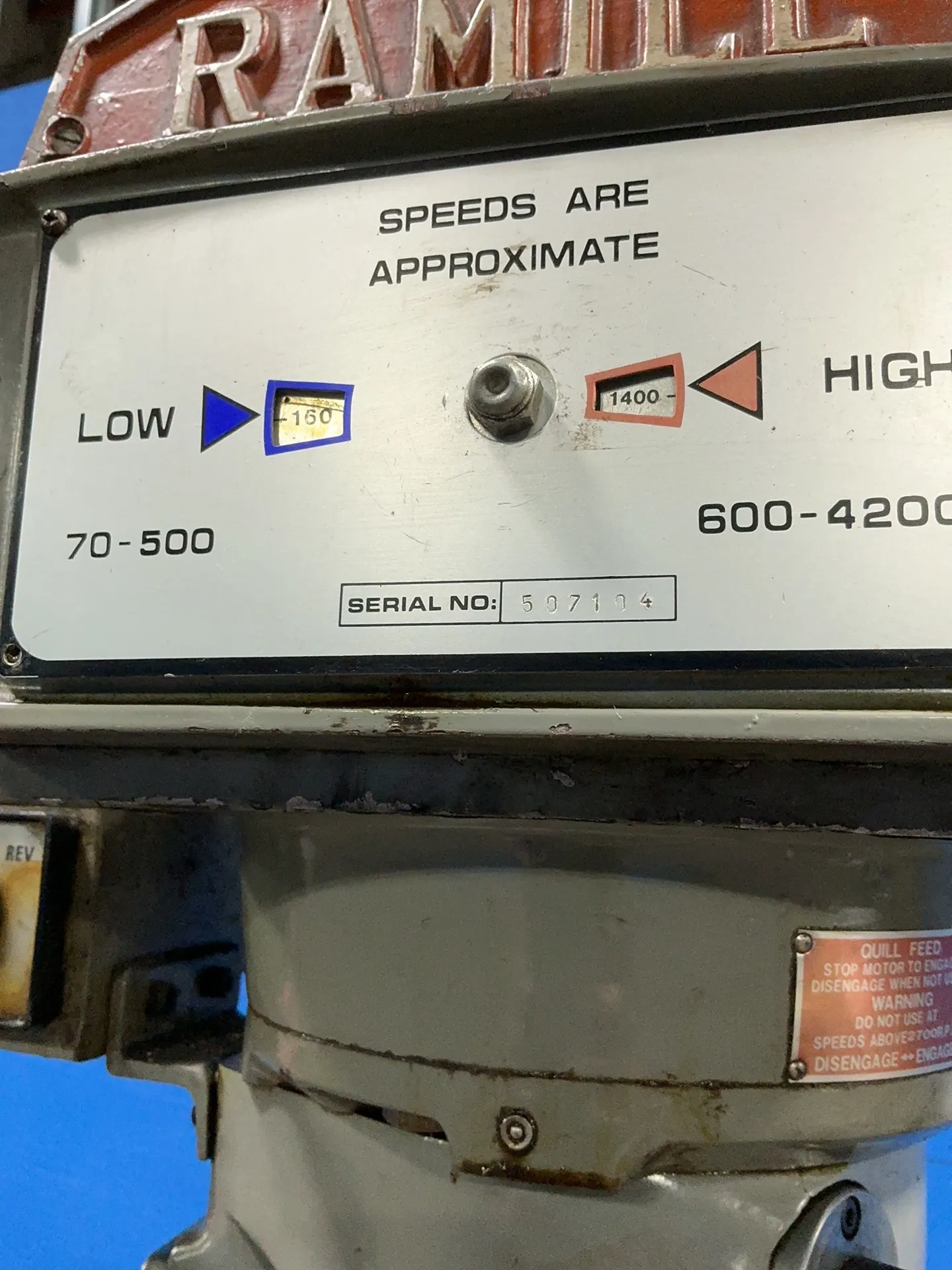 Ramco Machinery 10” X 45” Vertical Mill - Ramill1