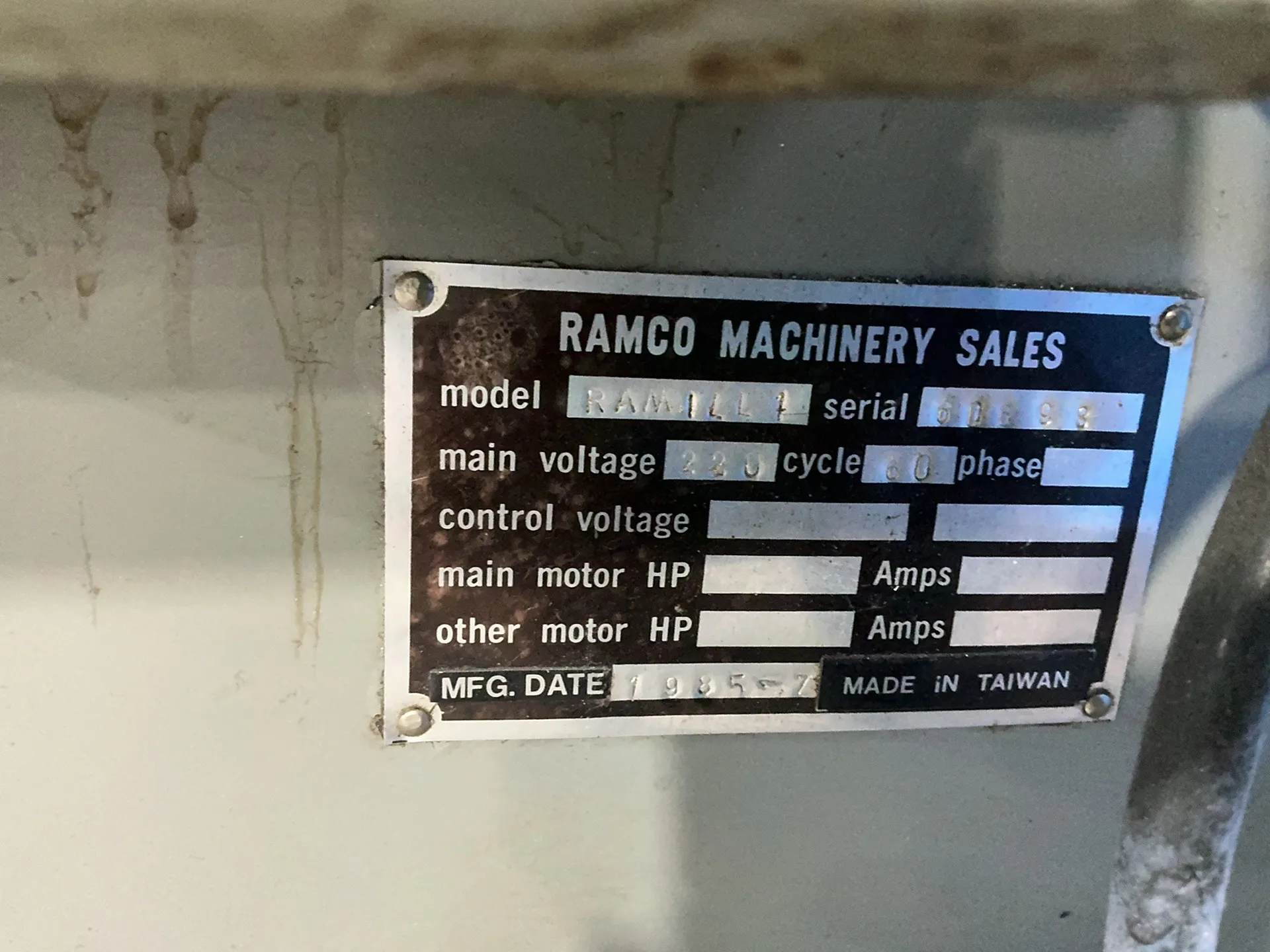 Ramco Machinery 10” X 45” Vertical Mill - Ramill1