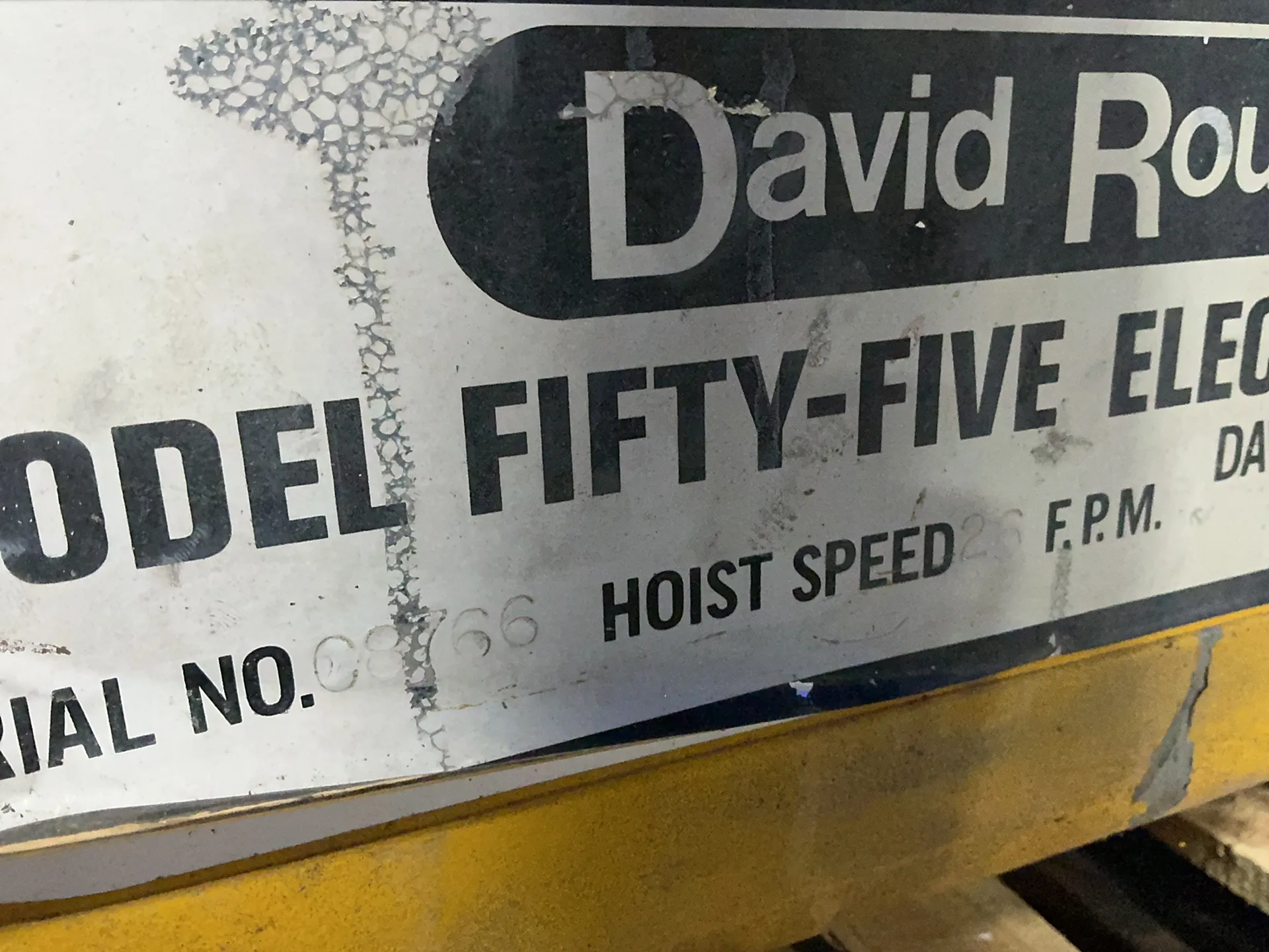 David Round 1 Ton Electric Wire Rope Hoist - 55