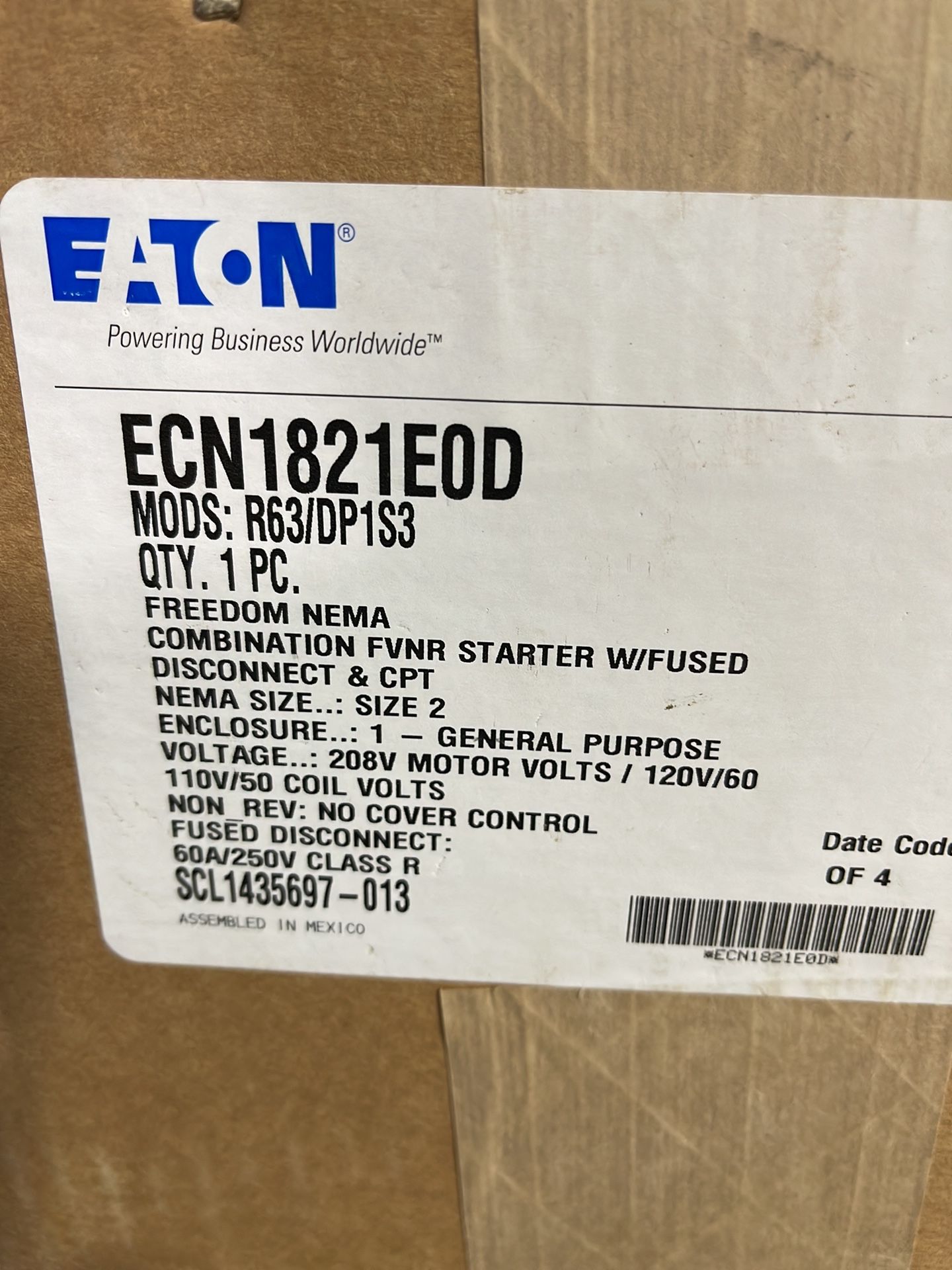 Eaton Freedom Neva Combination Fvnr Starter - Ecn1821e0d