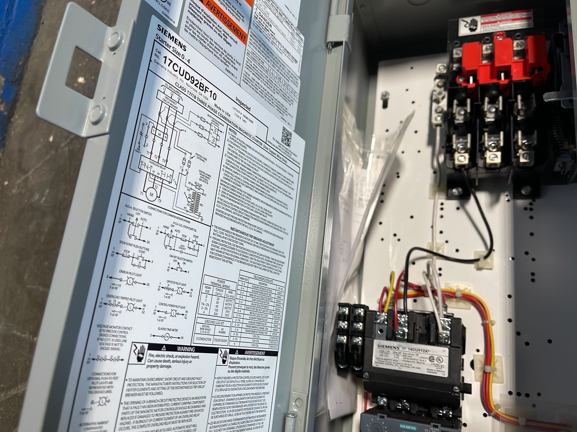 Siemens 3 Hp Fusible Combination Fvnr Heavy Duty Motor Starter - 17cud92bf10