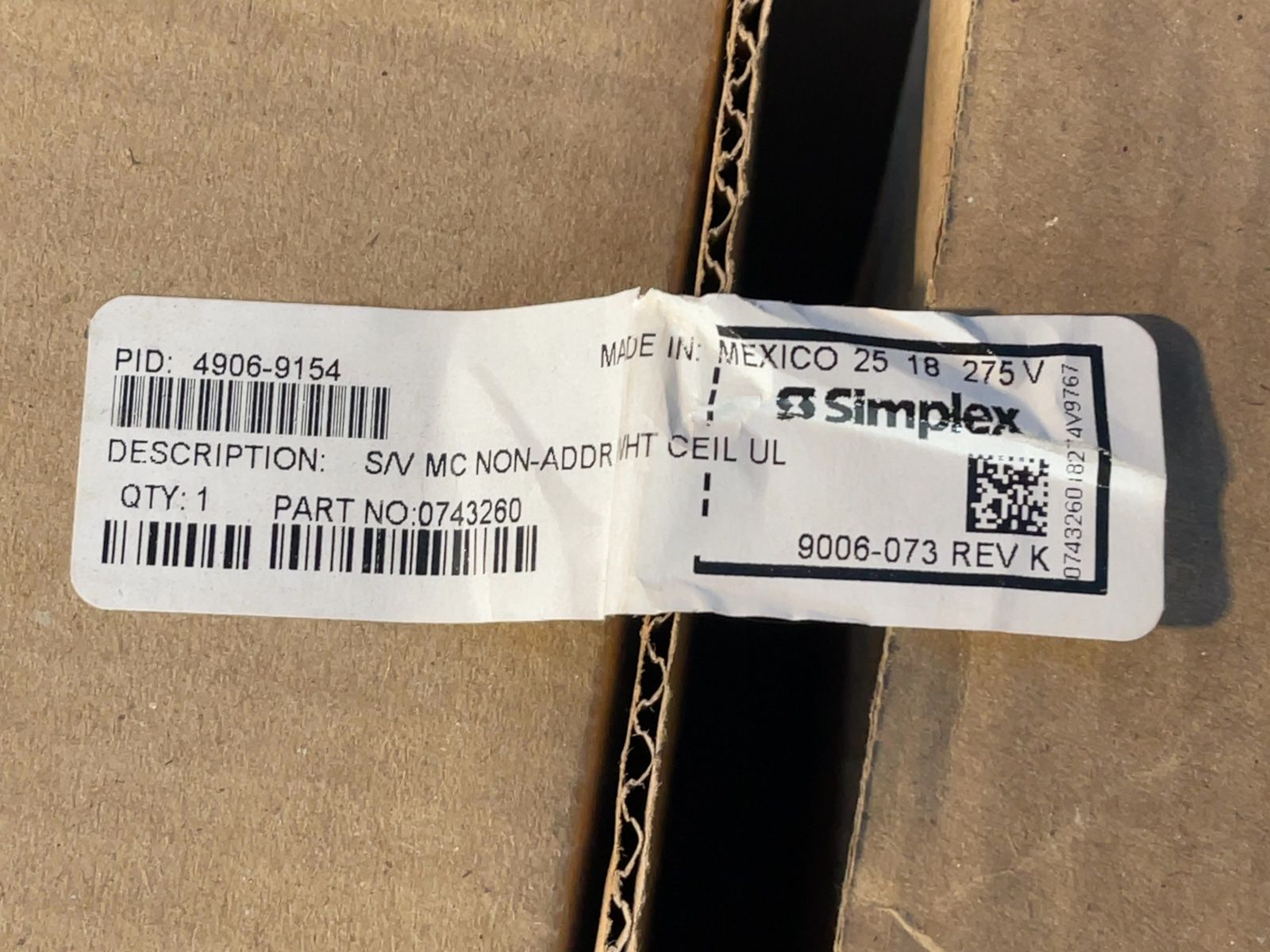 Simplex Truealert Multi-candela White Ceiling Strobe - 4906-9154