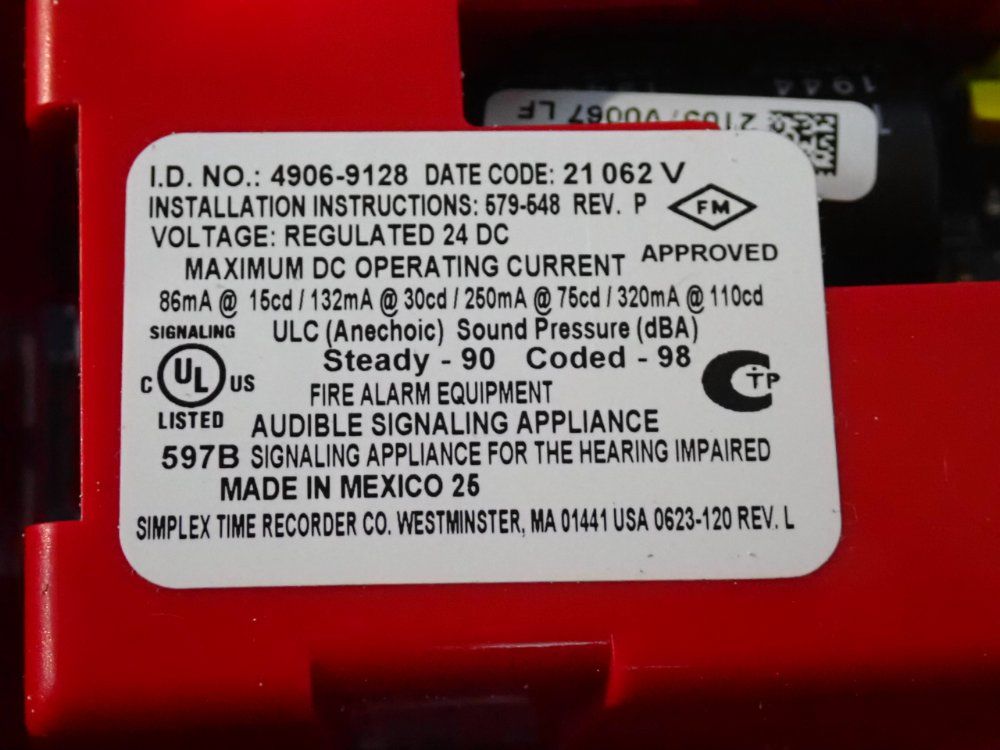 Simplex Fire Alarm - 4906-9128