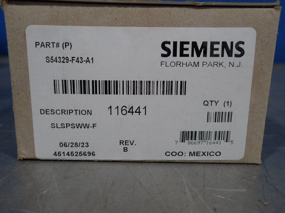 Siemens Fire Alarm - S54329-f43-a1