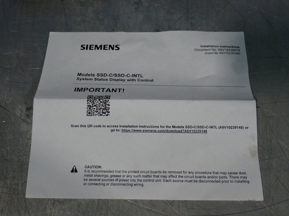 Siemens Systtem Status Display Control - 500-648733