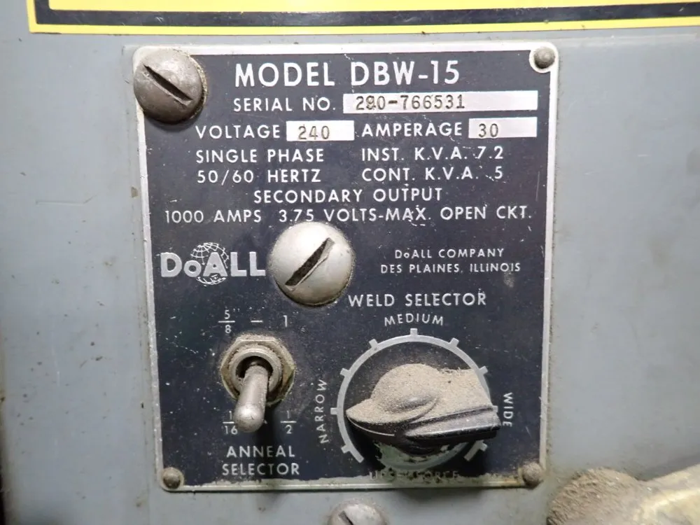 Doall 14" X 20" Vertical Band Saw - 2012-1a