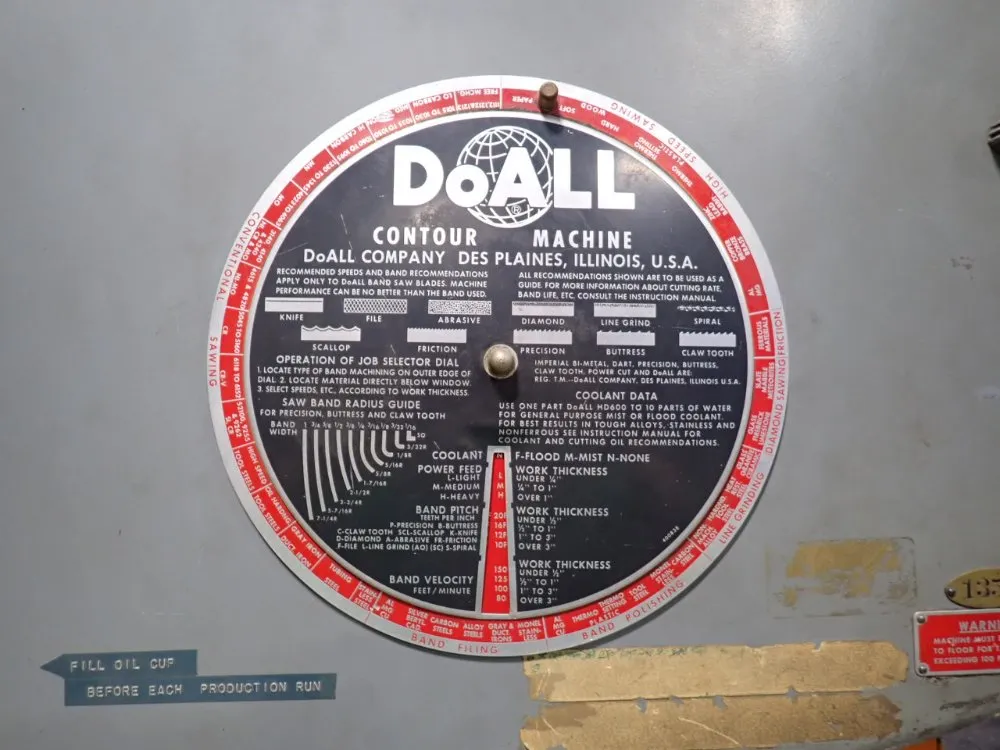 Doall 14" X 20" Vertical Band Saw - 2012-1a