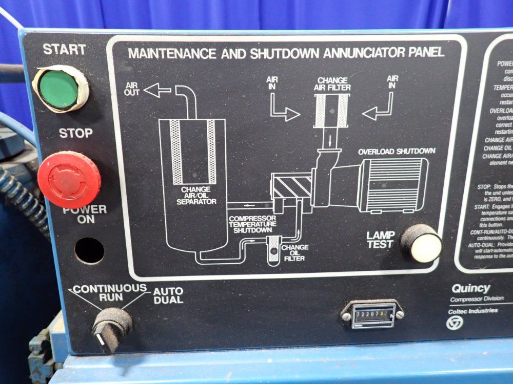 Quincy 50 Hp Rotary Screw Air Compressor - Qsi 235