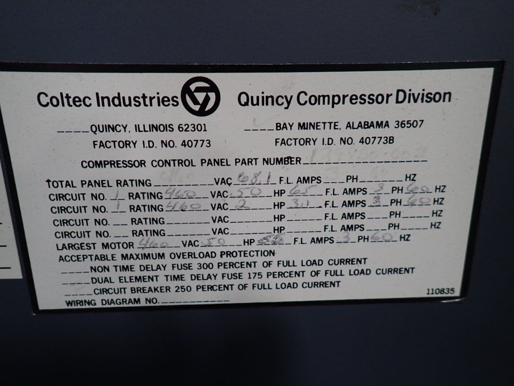 Quincy 50 Hp Rotary Screw Air Compressor - Qsi 235
