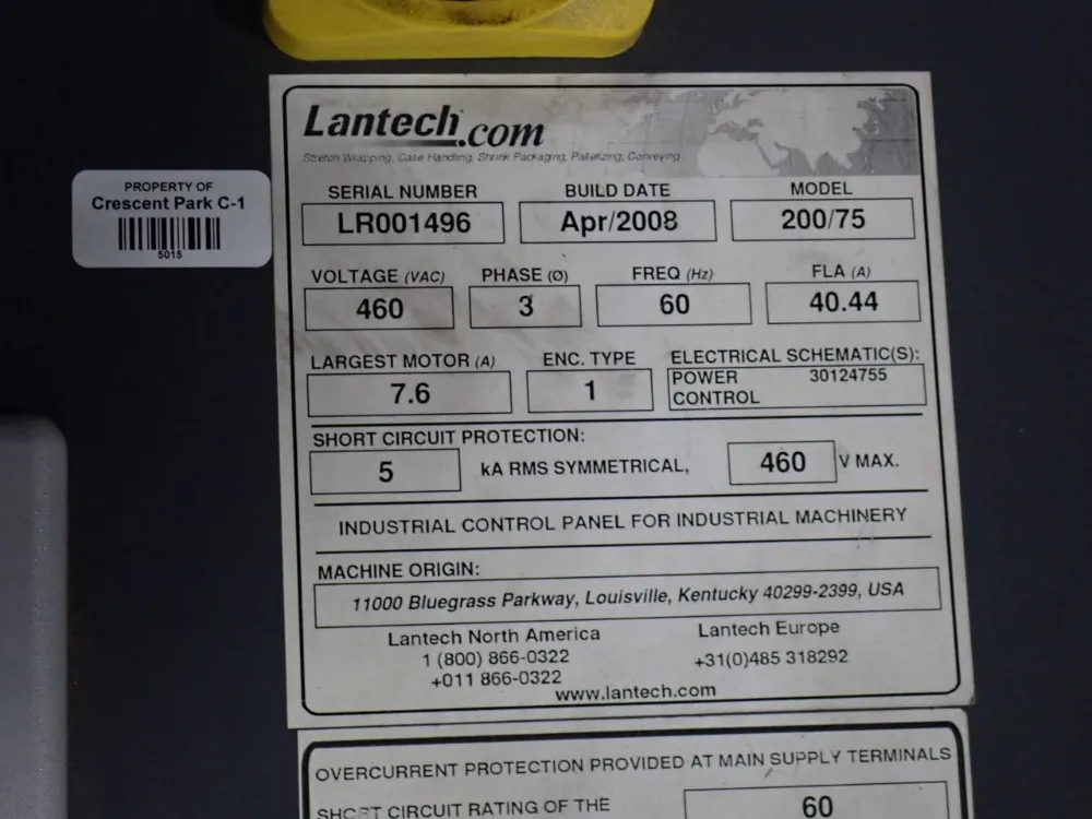 Lantech 75" Rotary Stretch Wrapper - 200/75