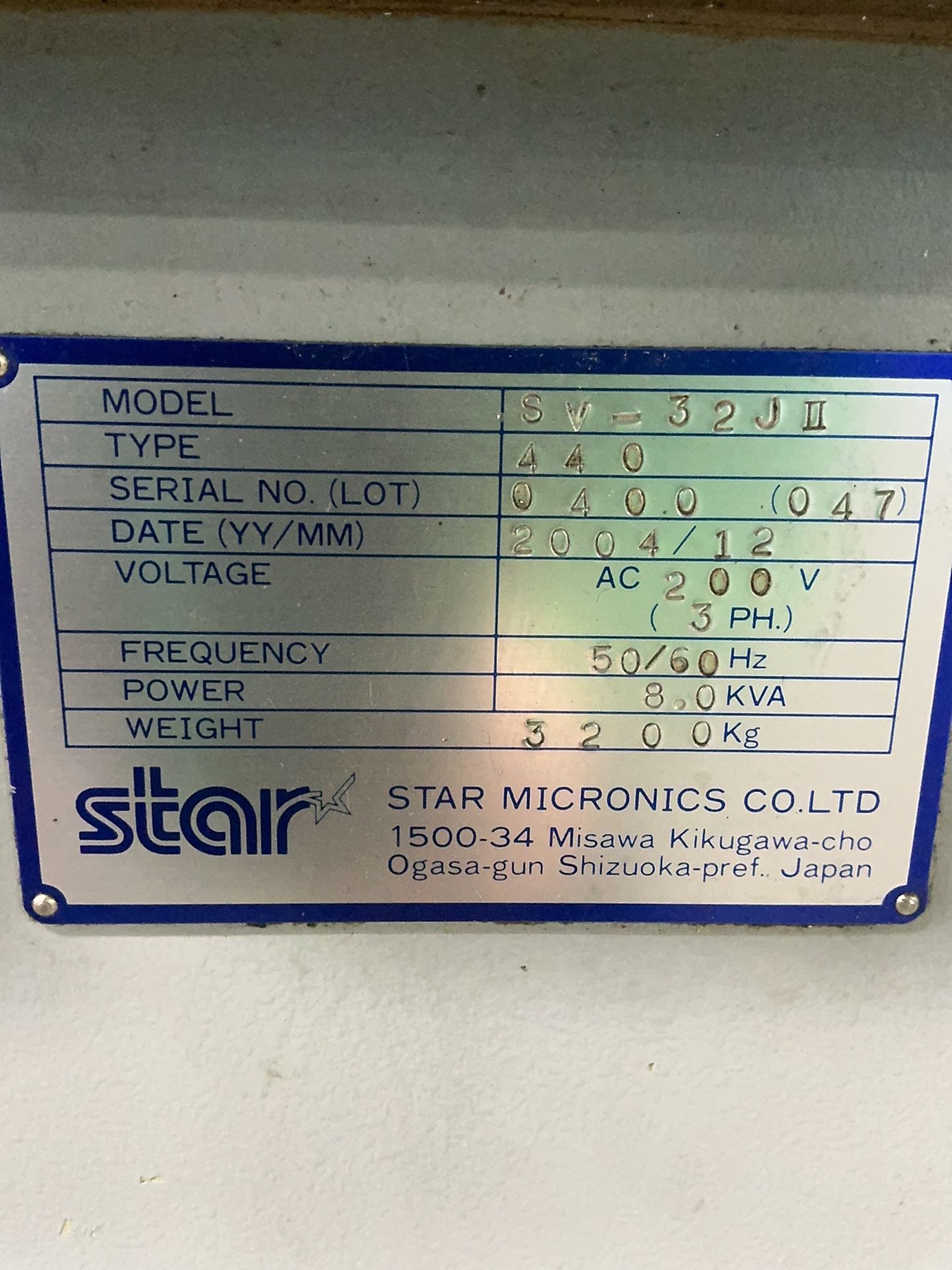 Star Micronics Co Ltd Cnc Lathe - Sv-32j2