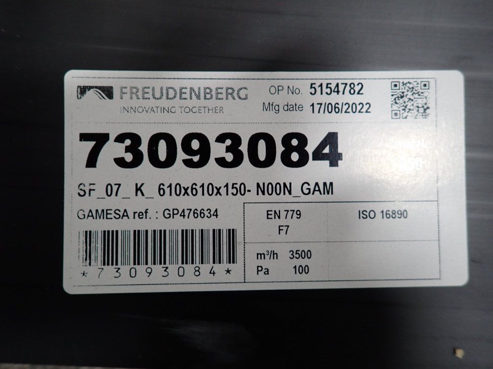 Freudenberg 24" X 24" X 6" Air Filters - 73093084