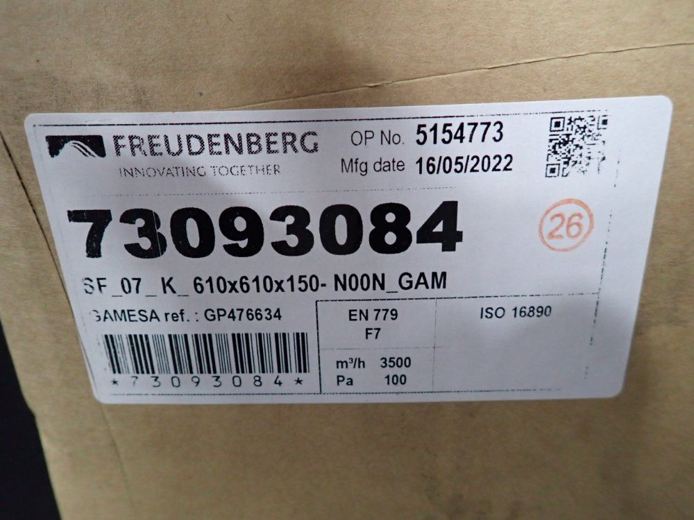 Freudenberg 24" X 24" X 6" Air Filters - 73093084
