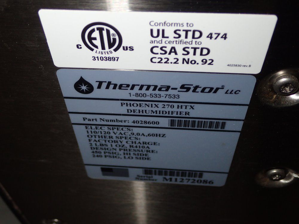 Therma Stor Portable S/s Dehumidifier