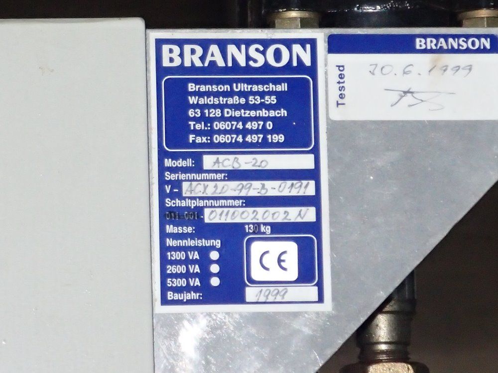 Branson Ultrasonic Welder Station