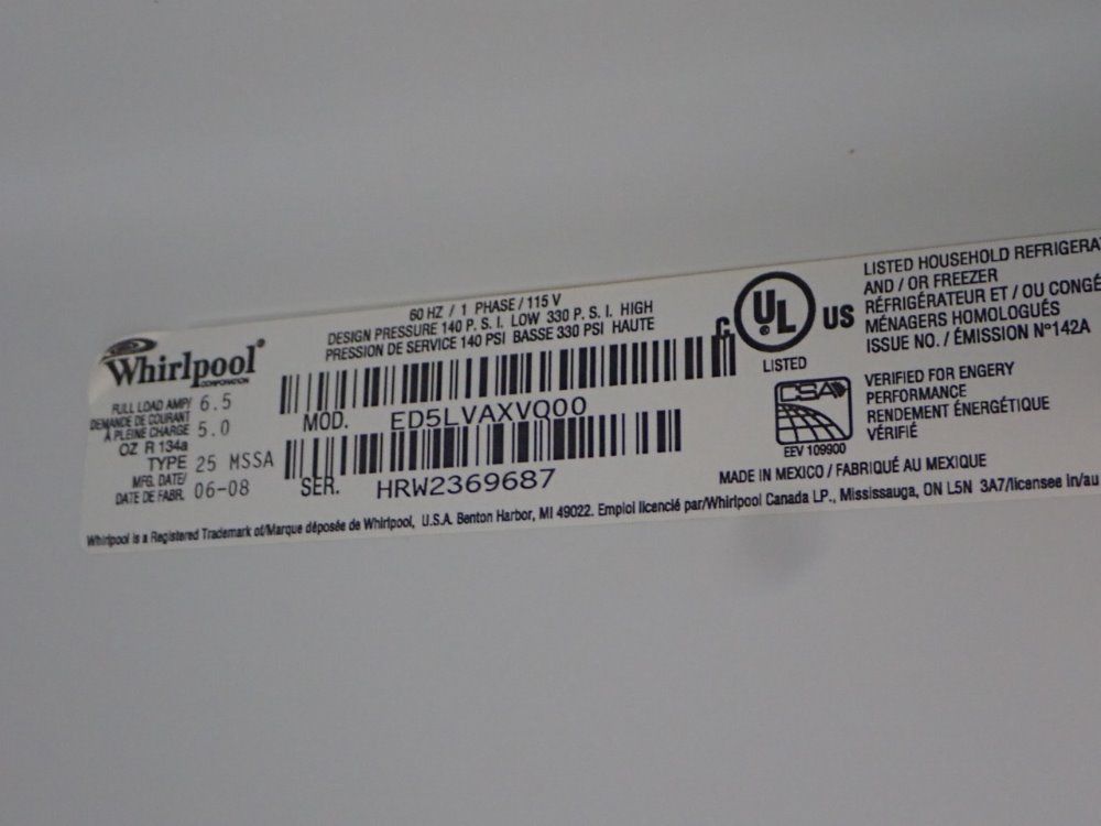 Whirlpool Refrigerator / Freezer