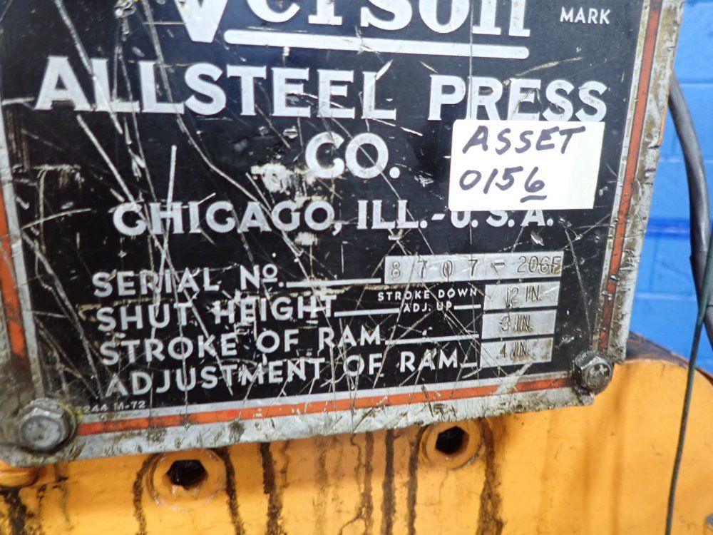 Verson/ All Steel Co Press Brake