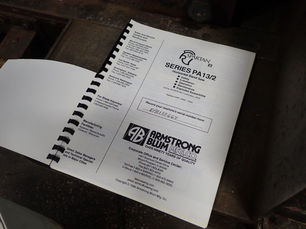 Jet Spartan/ Armstrong Blum Horizontal Bandsaw