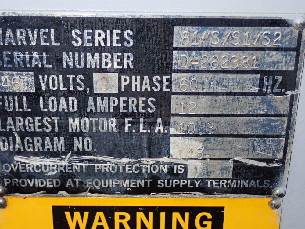 Marvel 18" X 21" 26 1/2" X 30" Table 81/s/s1/s2 Vertical Band Saw - 81/s/s1/s2