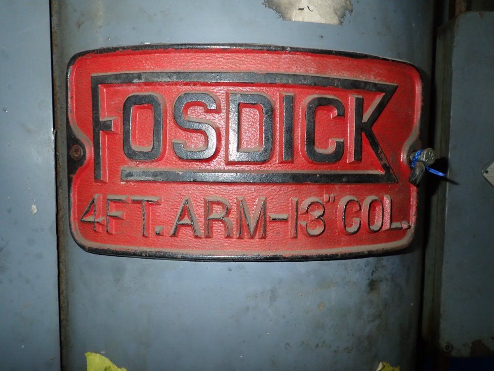 Fosdick 13" Column X 4' Arm Radial Arm Drill