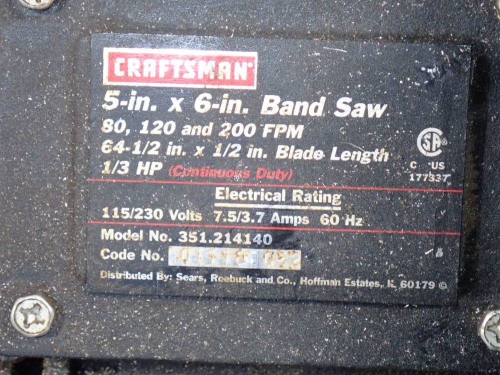 Craftsman Horizontal Band Saw
