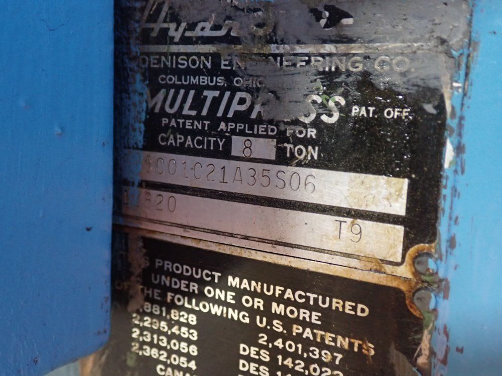 Denison / Multipress 14" X 20" Bed 8 Ton Press - 8c01c21a35s06