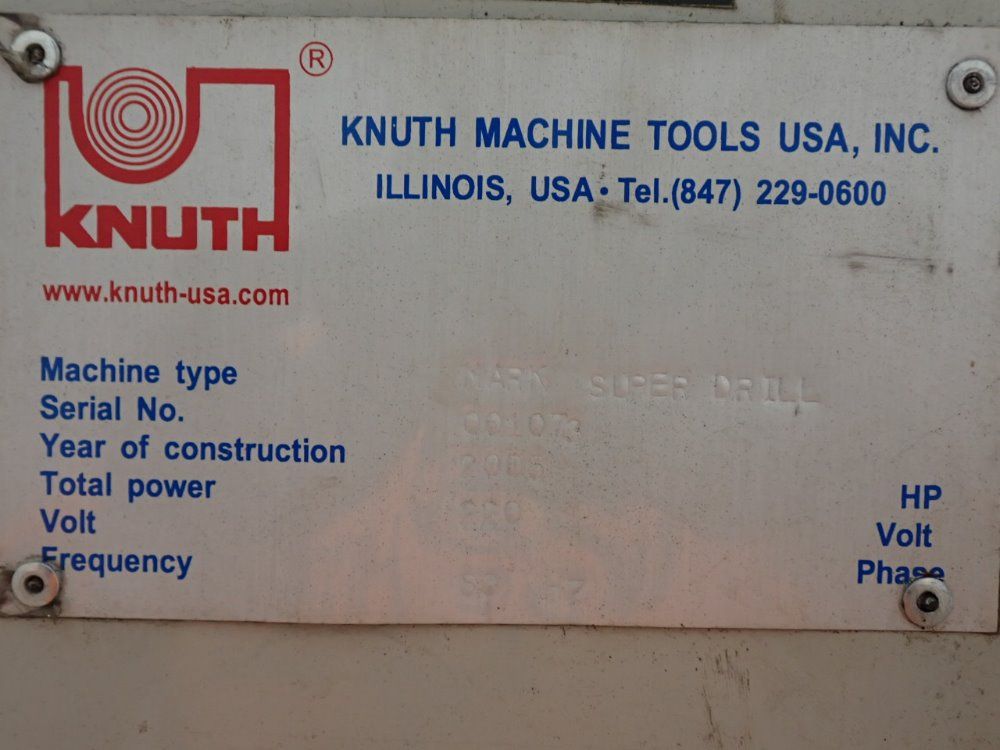 Knuth 9 1/4" X 31 1/2" Mark Super Drill Vertical Mill / Drill - Mark Super Drill