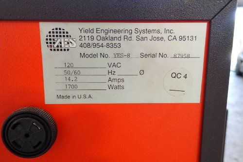 Yield Engineering Systems Yes - 8 Laboratory Oven - Yes-8