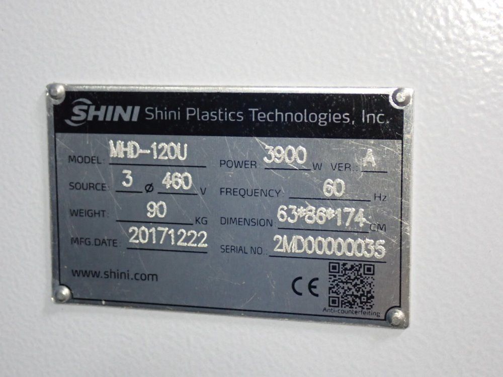 Shini 16" X 48" Mhd-120u Hopper Dryer - Mhd-120u