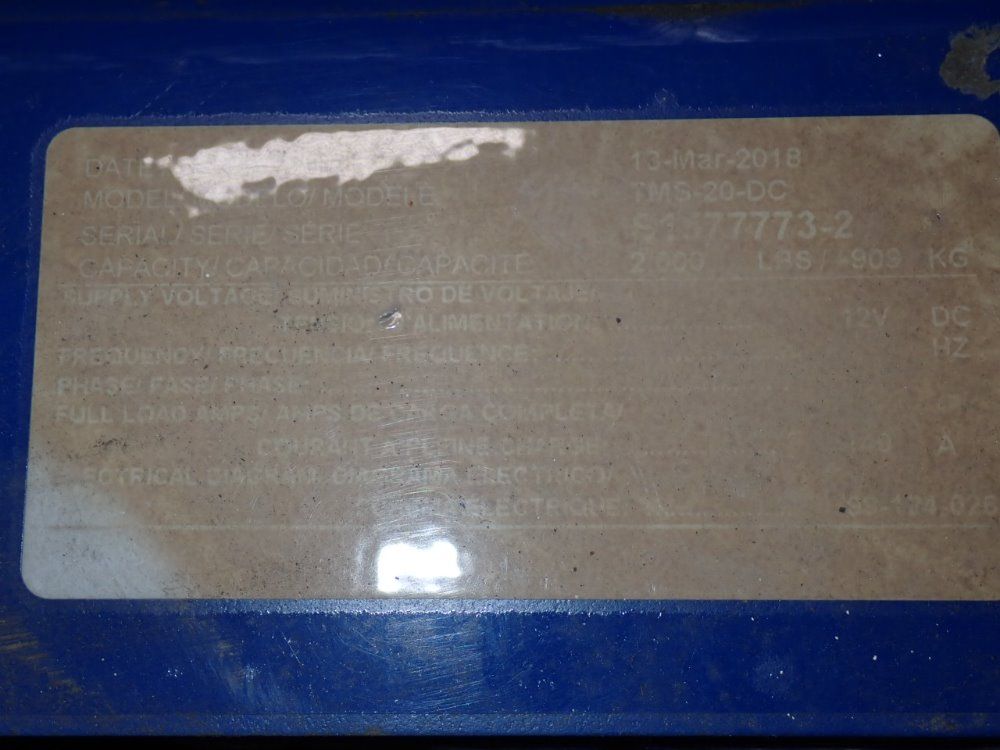 Global/vestil 2000# Tms-20-dc Tilt/lift Table - Tms-20-dc