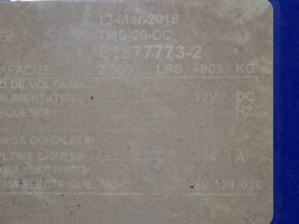 Global/vestil 2000# Tms-20-dc Tilt/lift Table - Tms-20-dc