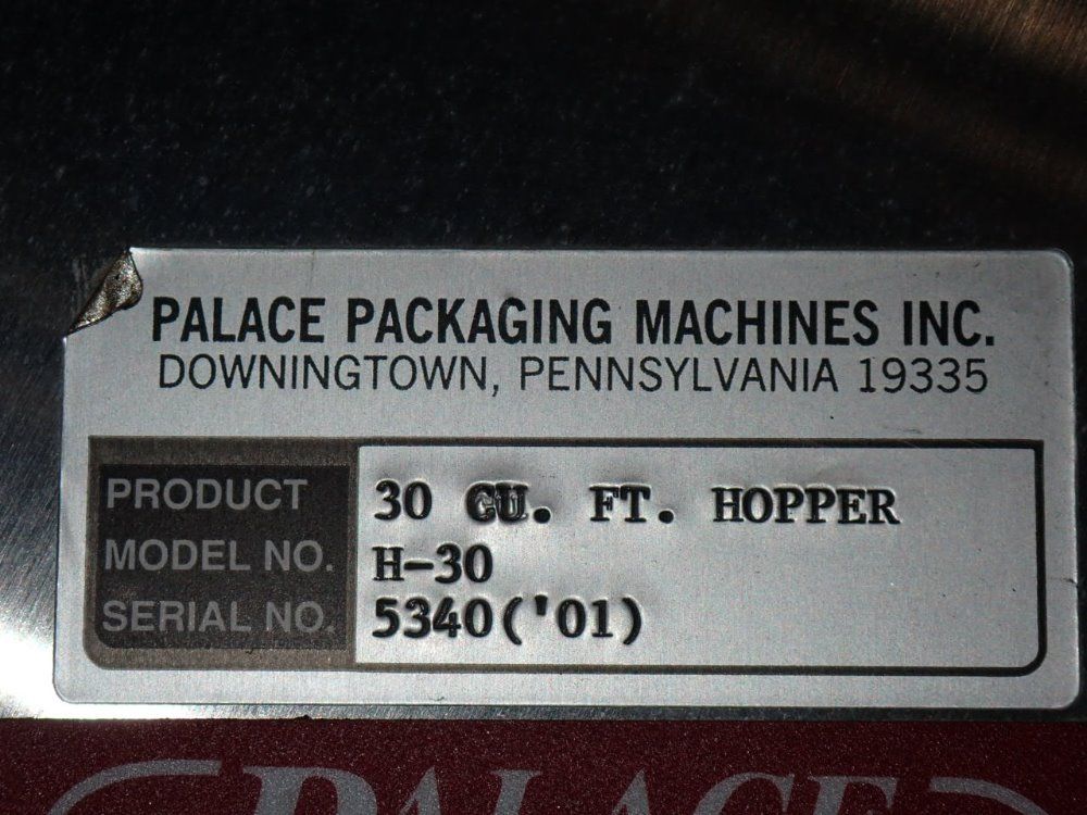 Palace 30 Cu Ft H-30 S/s Elevator Hopper - H-30