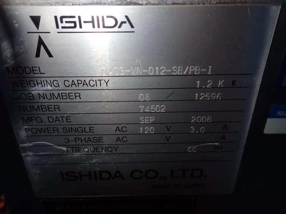 Ishida 1.2kg Dacs-wn-012-sb/pb-i Check Weigh Scale - Dacs-wn-012-sb/pb-i