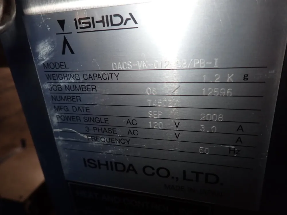 Ishida 1.2kg Dacs-wn-012-sb/pb-i Check Weigh Scale - Dacs-wn-012-sb/pb-i